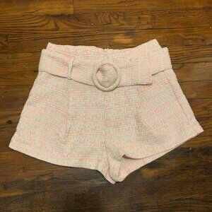 Saint Genies Boucle Pleat Shorts in Pink Fleck Size 4
